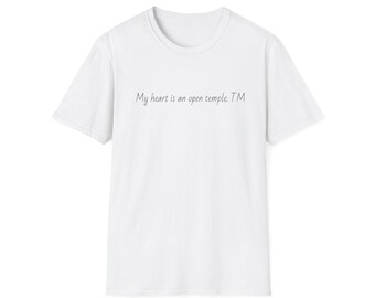Mitt hjärta är ett öppet tempel T-shirt | Minimalistisk manus T-shirt, andligt citat