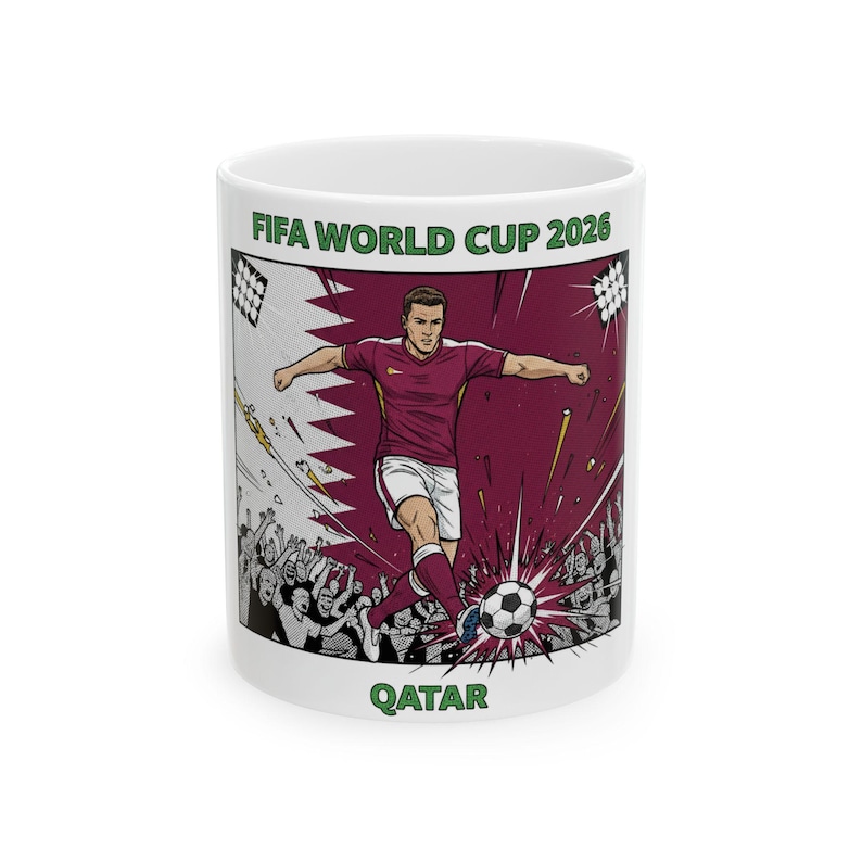 FIFA World Cup 2026 Soccer Player Action Mug | Qatar image 1