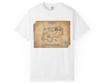 Schatzkarte T-Shirt | Vintage Pirateninsel Karte, X Markiert Punkt