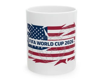 Amerikansk flagga FIFA World Cup 2026 mugg | Fotboll USA-fan