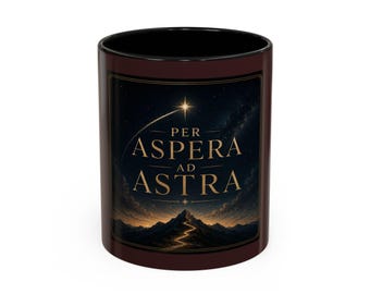 Taza con lema en latín "Per Aspera Ad Astra" / Taza de café Accent