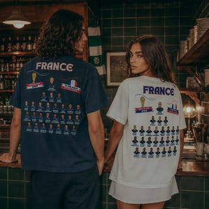 フランス代表2026年ワールドカップ出場メンバーTシャツ、オーガニックコットン製サッカー選手名簿Tシャツ 画像 2