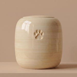 Ceramic urn for pet ashes - minimal and elegant design - made in Italy Vaniglia