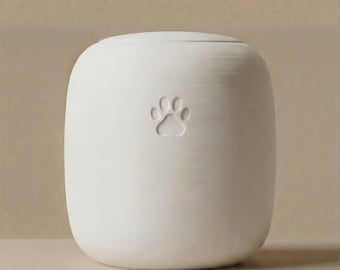 Duurzame, gepersonaliseerde hondenurn – Minimalistisch en elegant ontwerp – 3D-geprint biologisch afbreekbaar PLA (thermoplastisch materiaal) – Gepersonaliseerde hondenurn