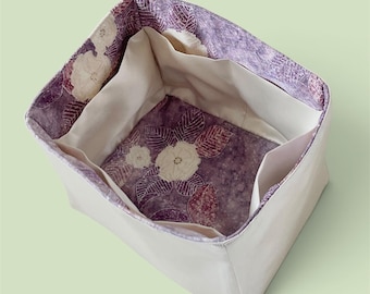 Picotin 18-pack väskorganiseringsinsats – Vintage japanskt kimonotyg, 6 fickor, lila blommig