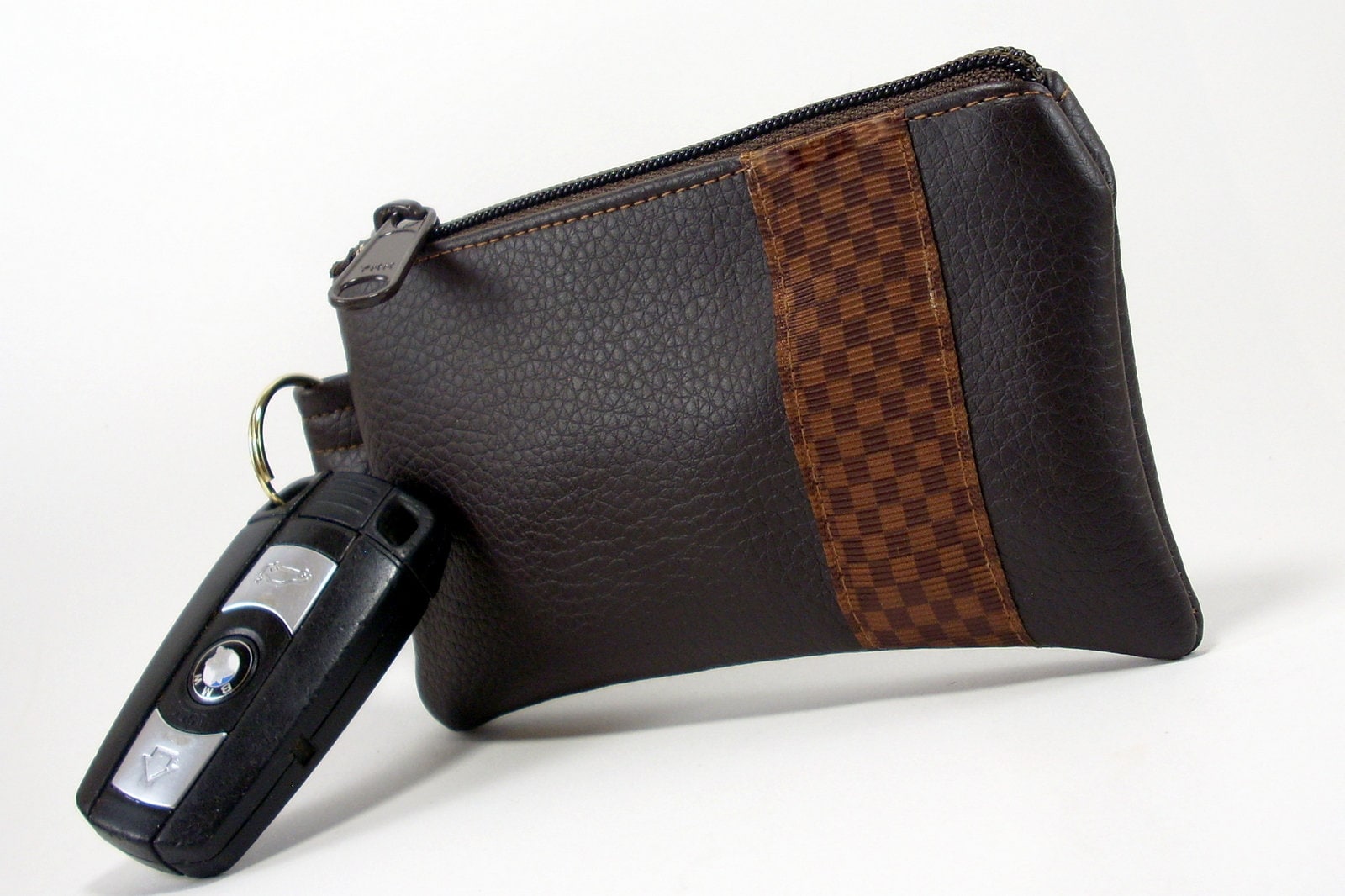 Louis Vuitton Inspired Key chain Wallet Brown Key Fob Vegan | Etsy