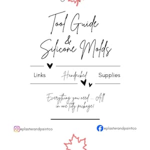 Könnte beinhalten: Weißes Grafikdesign mit Text: "Canadian Tool Guide & Silicone Molds." Enthält Social-Media-Handles und den Satz "Everything you need... All in one tidy package!" Mit einem roten Ahornblatt-Design.