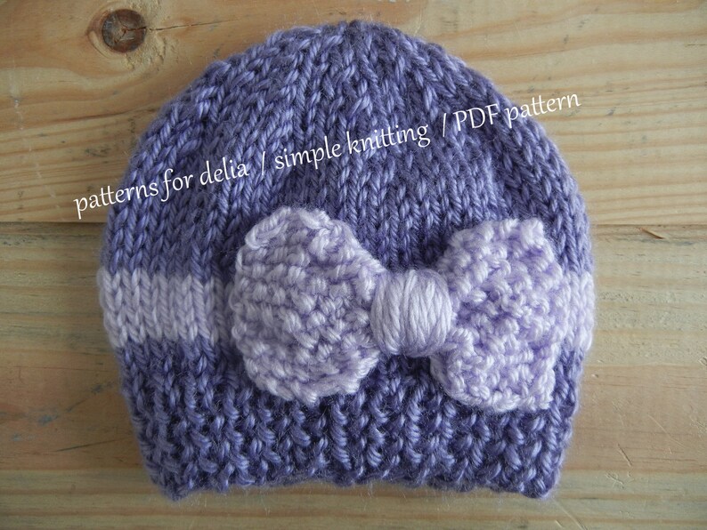 Bow Hat KNITTING PATTERN Newborn Baby Infant Toddler Child Etsy