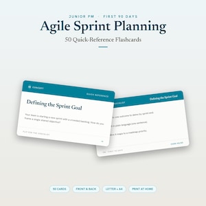 Karteikarten für die Sprint-Planung | Junior Produkt-Manager Toolkit | Scrum-Kurzanleitungskarten | Studienführer |Druckbares PDF