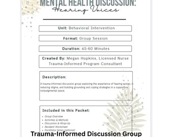 Mental Health Discussion – Hearing Voices  Auditory Hallucinations Grounding & Coping Skills PDF