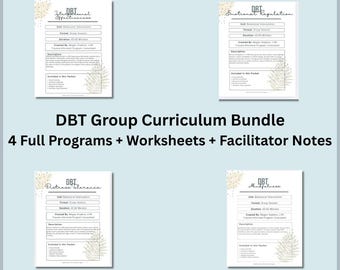 DBT Program Bundle • Mindfulness, Distress Tolerance, Emotion Regulation, Interpersonal Effectiveness • Worksheets + Facilitator Notes