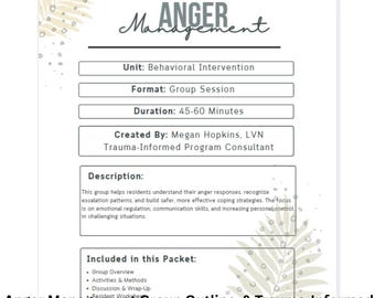 Anger Management Group Outline – Trauma‑Informed, Program‑Ready Curriculum for Facilitators