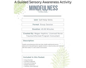 Mindfulness Walk | Sensory Awareness | Guided Activity Packet