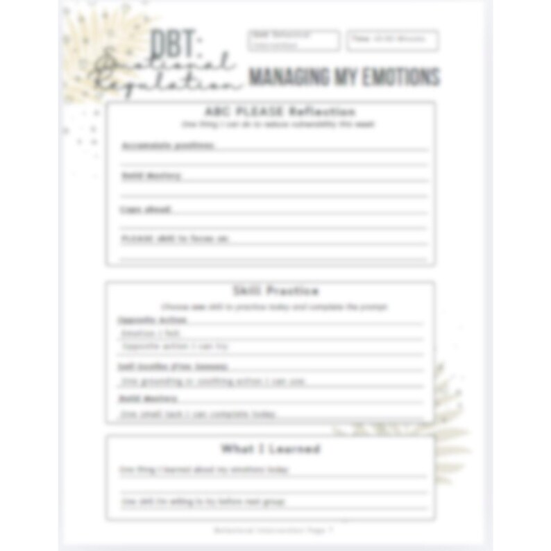 DBT Emotion Regulation Module – Trauma‑informed Worksheets, Skills ...