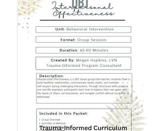 DBT Interpersonal Skills Module – Trauma-Informed Worksheets & Activities (Digital Download)