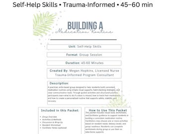 Building a Medication Routine – Worksheets, Visuals, Routine Builder, Tracker, Safety Tools, Facilitator Notes