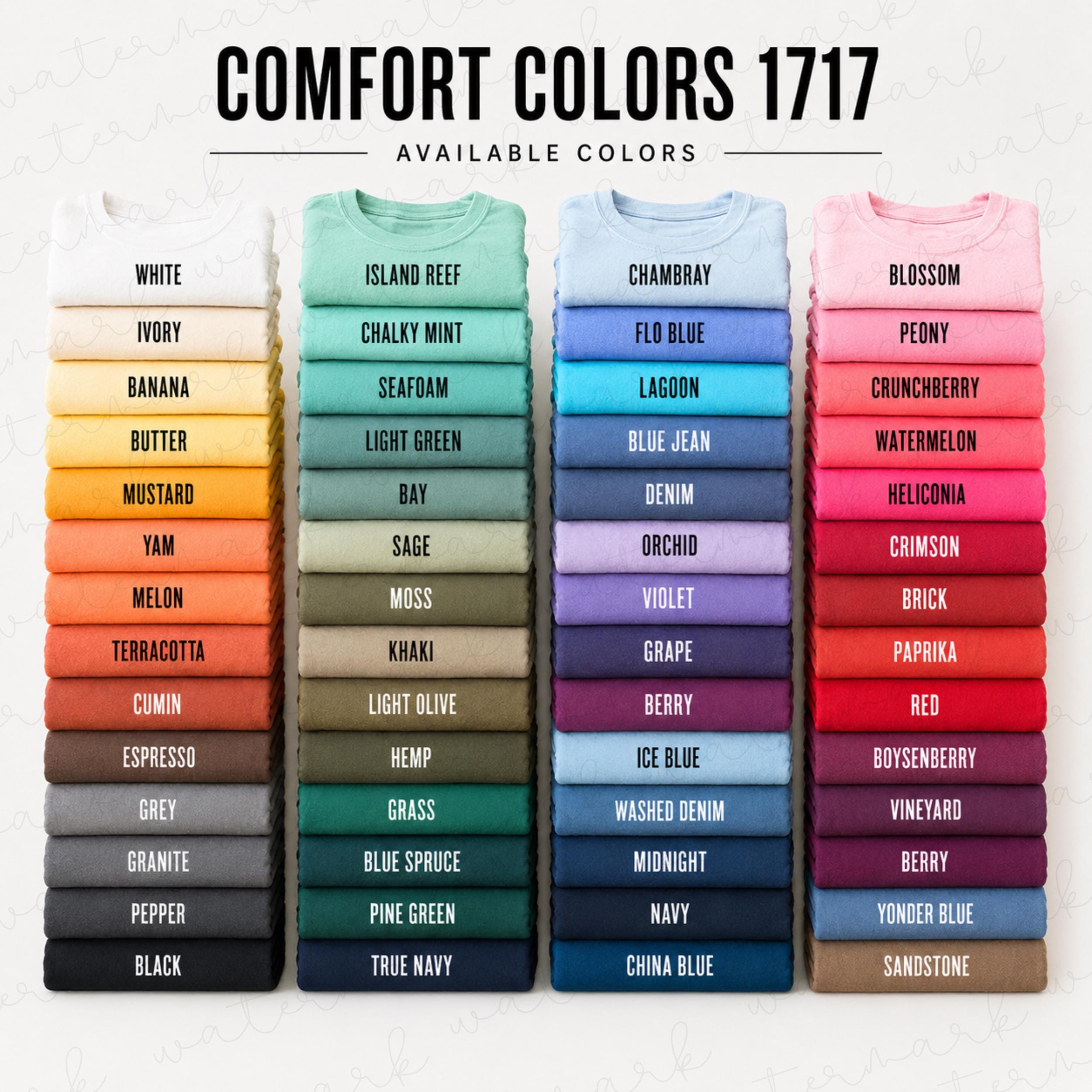 Comfort Colors 1717 Color Chart Mockup 56 Colors, Color Chart C1717 ...