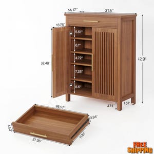 5 Tier Farmhouse Shoe Cabinet With Drawer, Shoe Organizer Cabinet For Entryway Storage, Freestanding Shoe Rack With Adjustable Shelves, Dark Walnut Shoe Cabinet For Hallway Decor, Brown Shoe Storage Cabinet With Louvered Doors, Natural Wood Shoe Organizer For Home Entryway, Black Shoe Cabinet With Drawer And Shelves, Farmhouse Shoe Storage Cabinet For 20 Pairs, Entryway Organizer With Hidden Shoe Storage, Rustic Shoe Rack Cabinet With Adjustable Dividers,
