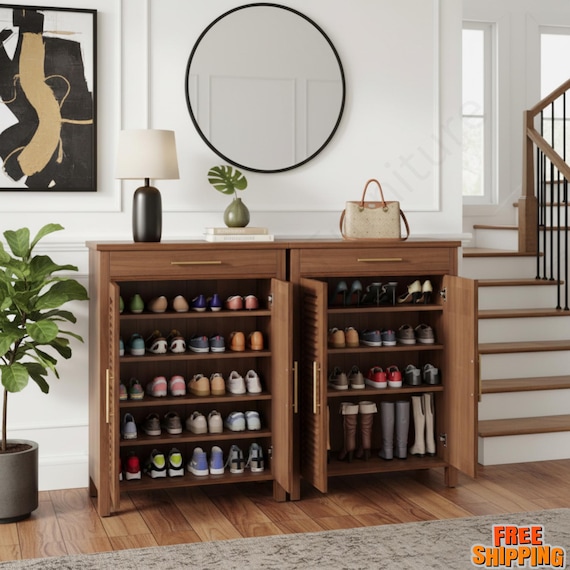 5 Tier Farmhouse Shoe Cabinet Organizer