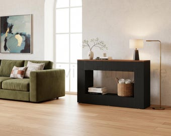 55" Modern Console Table, Wood Entryway Sofa Table With Storage
