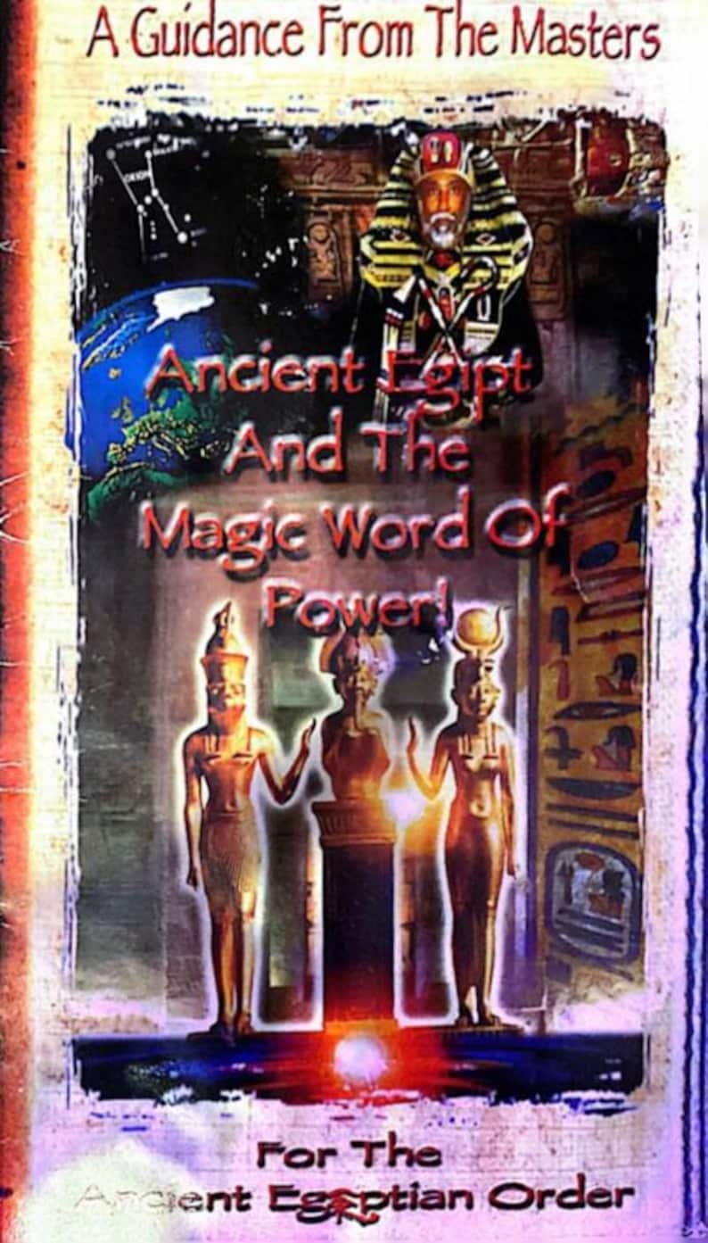 May include: Book cover with the title "A Guidance From The Masters". The cover features an illustration of ancient Egyptian figures and hieroglyphs. The title "Ancient Egypt And The Magic Word Of Power" is prominently displayed.