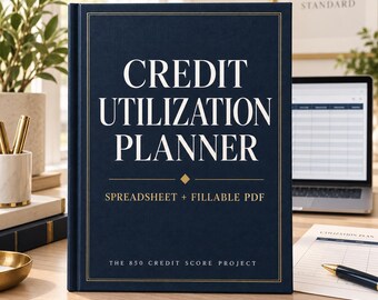Credit Card Utilization Tracker | Statement Cycle and Payment Planner | Excel + Fillable PDF