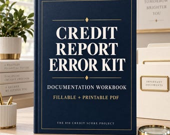 Credit Report Error Tracker | Dispute Documentation Organizer | 19-Page Fillable PDF