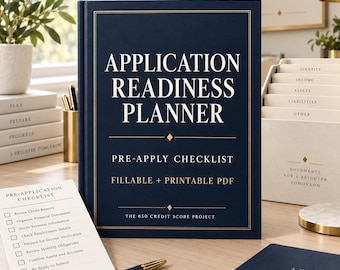 Credit Application Planner | Mortgage, Car Loan and Apartment Readiness Checklist | Fillable PDF