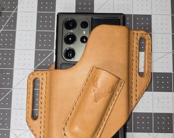 Custom Leather Phone Holder for Belt | Personalized Phone Pouch (Any Size)