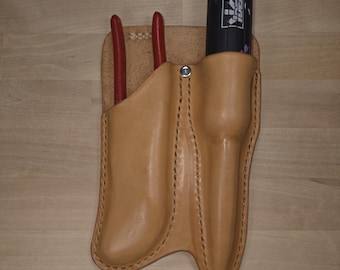 Handmade Leather Pouch for Knipex Cobra 7" & Klein Tools Multi-Bit Screwdrivers