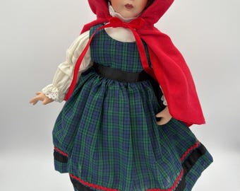 Vintage Porcelain Little Red Riding Hood Doll