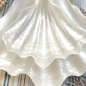 Vintage ARDA Turkey Mother of Pearl Shell Serving Bowls – Scalloped Coastal Luxe Decor