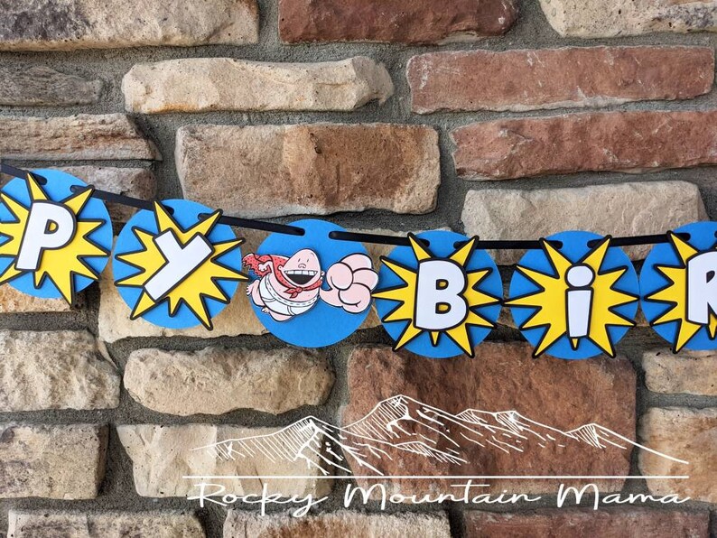 Captain Underpants Party Banner Captain Underpants Birthday | Etsy