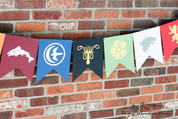 Game Of Thrones Banner Game Of Thrones House Flags Banner Etsy