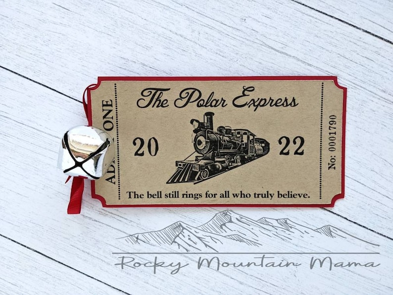 Polar Express Train Ticket 2022 Polar Express Bell and Ticket Etsy