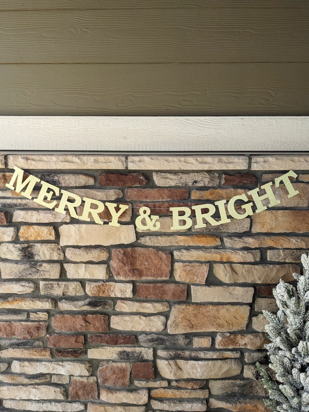 Christmas Banner, Merry &amp; Bright Banner - Etsy