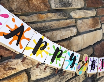 Painting Birthday Banner, Artist Birthday Banner, Paint Party Banner,