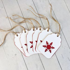 Holiday Tags, Snowflake Holiday Tags - Set of 6