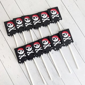 Pirate Cupcake Toppers, Skull & Crossbones Cupcake Toppers