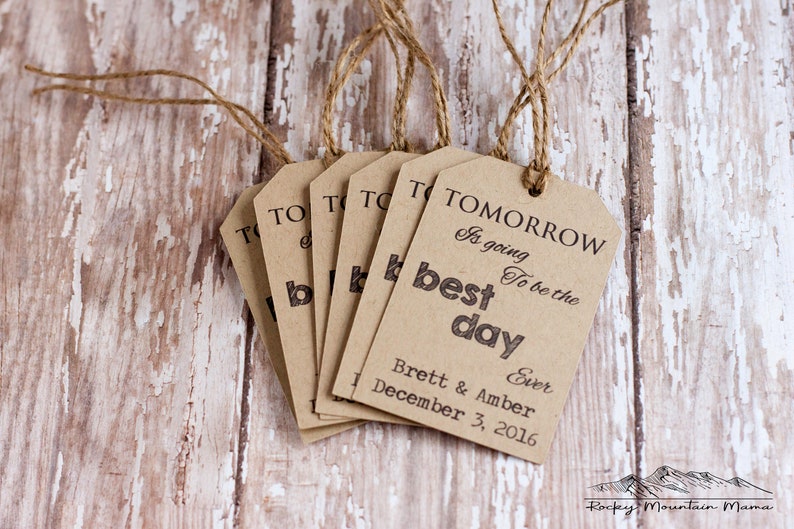Rehearsal Dinner Tags Best Day Ever Tags Wedding Favor Tags Etsy