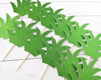Pineapple Cupcake Toppers, Pineapple Crown Toppers - Set of 12