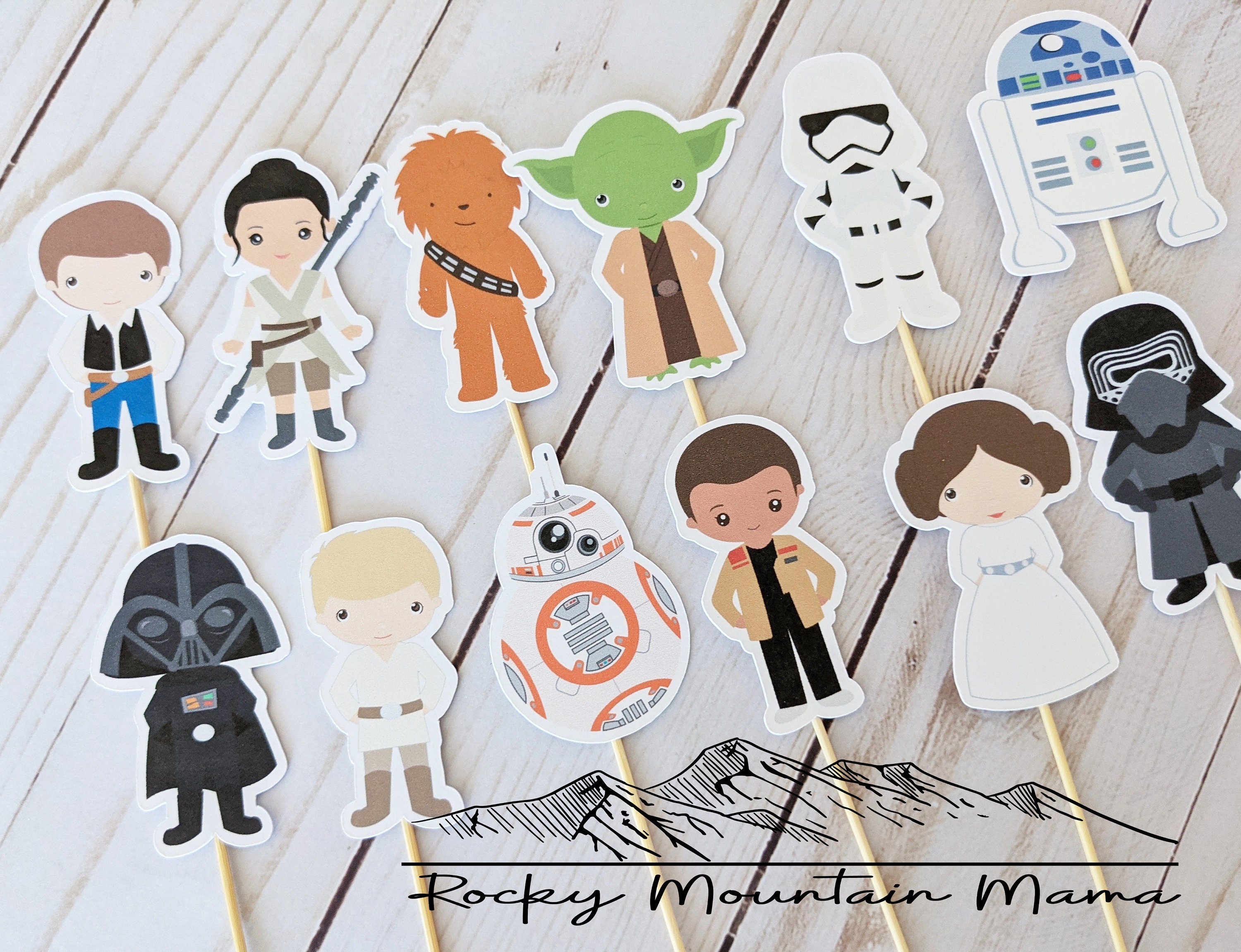 Star Wars Cupcake Toppers Star Wars Character Cupcake Picks - Etsy