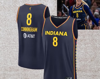 Individuell gestaltetes Sophie Cunningham Basketballtrikot, personalisiertes Indiana Fever Basketball-Tanktop mit V-Ausschnitt, Tanktop mit individuellem Namen, Geschenk für Sportfans