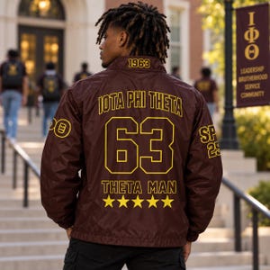 1963 Fraternity Crossing Jacket,  Outlaws Windbreaker, Greek Letter Line Jacket, Brotherhood Jacket, Greek Life Gift