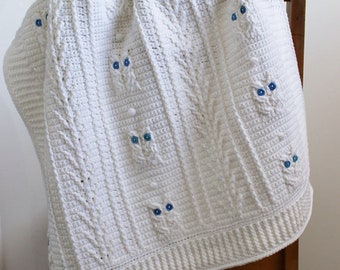 Little Owl Baby Blanket Crochet PDF Pattern