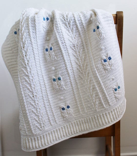 Little Owl Baby Blanket Crochet PDF Pattern Etsy