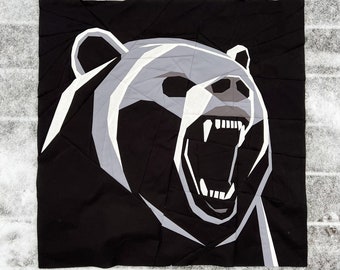 Roaring Bear Quilt Foundation Paper Piecing Pattern