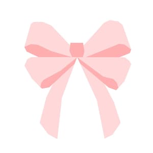 Op de afbeelding: Een lichtroze strik met een geometrisch ontwerp. De strik heeft aan elke kant twee lussen en twee lange, naar beneden wijzende uiteinden. De strik staat tegen een witte achtergrond.