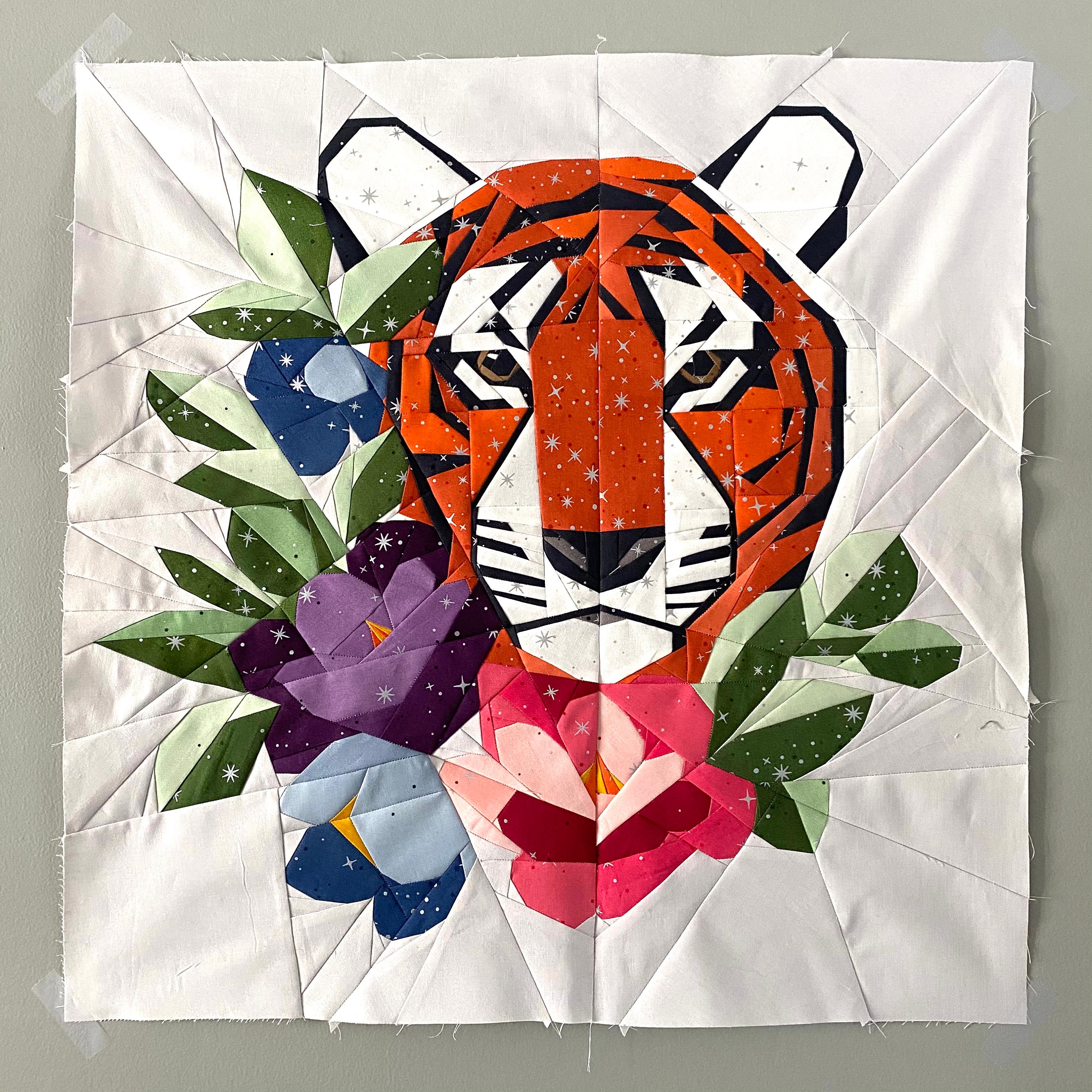 Floral Big Cats - All Nine Cats - Foundation Paper Piecing Patterns - Etsy