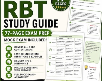 RBT Study Guide | 77-Page Exam Prep | Mock Exam Included
